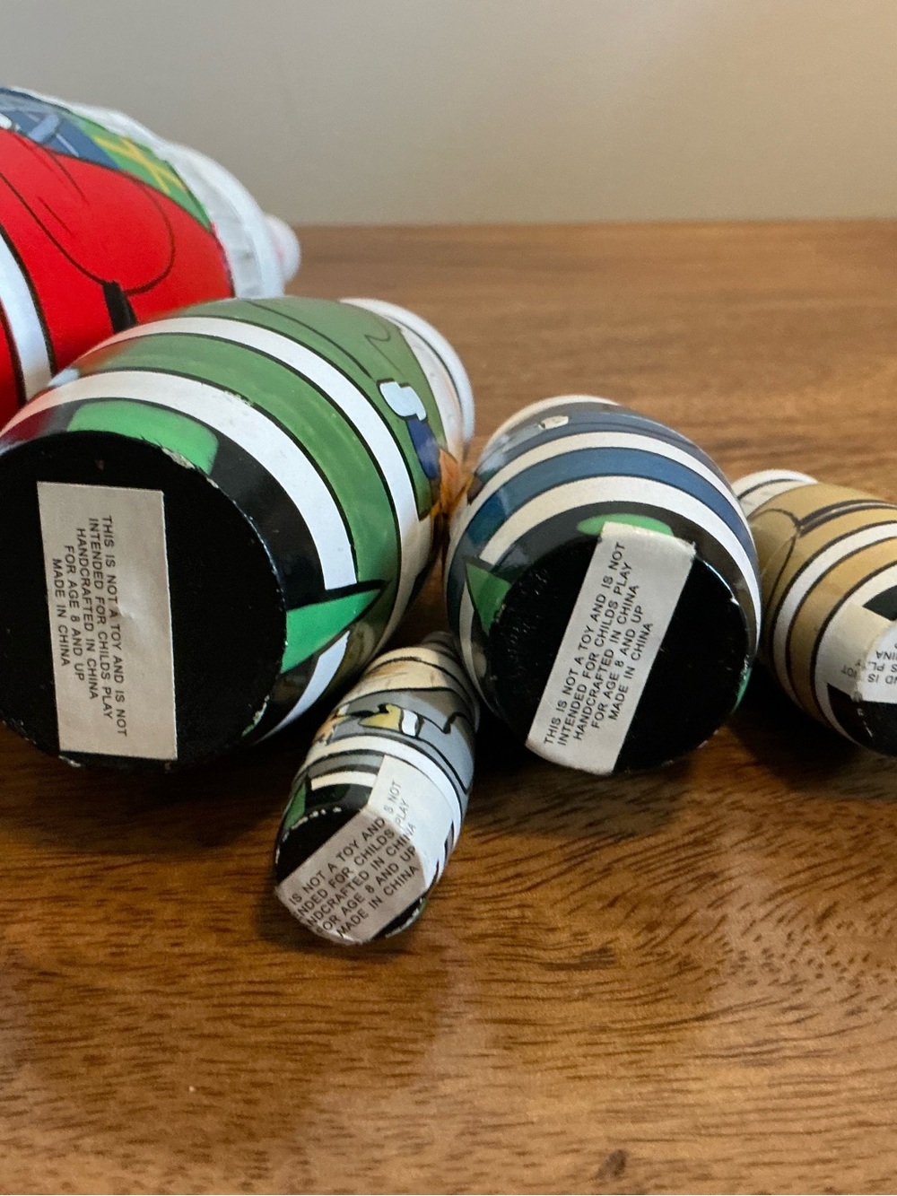 Set Of 5 Wooden Santa Claus Nesting Doll Figurine Set Holiday Decor Multicolor - Picture 11 of 13